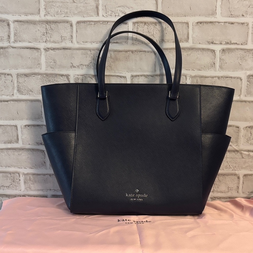 NWT Kate Spade Navy Parisian Blue Laptop Tote Bag